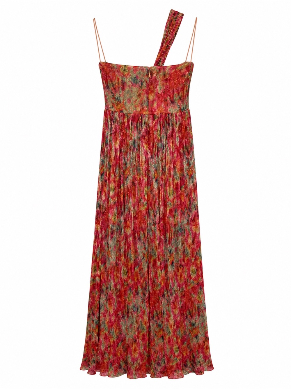 Dress the Population One-Shoulder Multicolor Maxi Dress - Pink, Green, Yellow - Picture 4 of 7